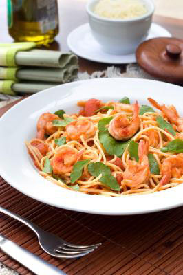 Spaghetti com Camarão