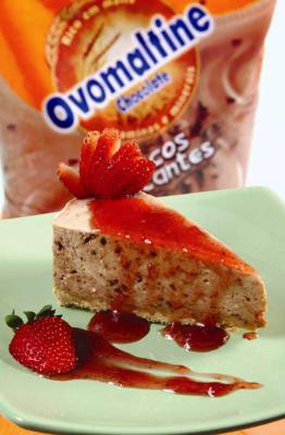 Cheesecake de Ovomaltine e Frutas Vermelhas