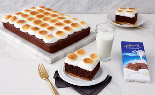 Bolo S’Mores com Lindt Swiss Classic