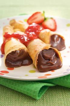 Crepe de rosquinha com chocolate