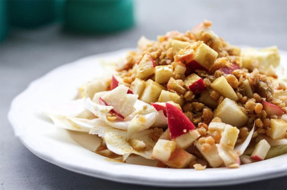 Salada de lentilha com maçã