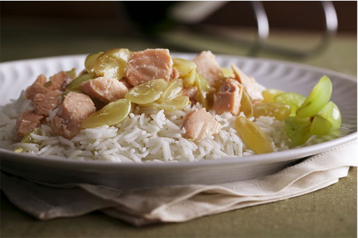 Salmão ao Molho de Uvas Verdes e Arroz Basmati