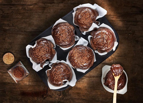 Cupcake com Mistura para Bolo sabor brigadeiro