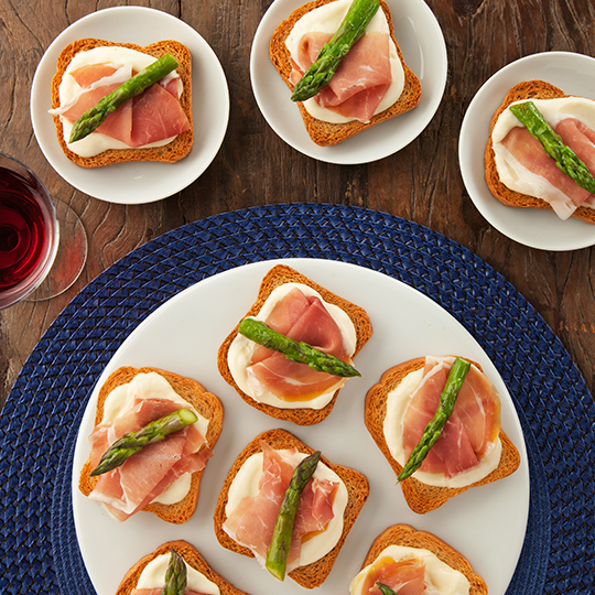 Bruschetta de Aspargos e Parma