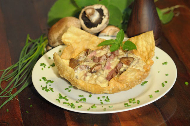 Risoto de cogumelos portobello com mignon grelhado