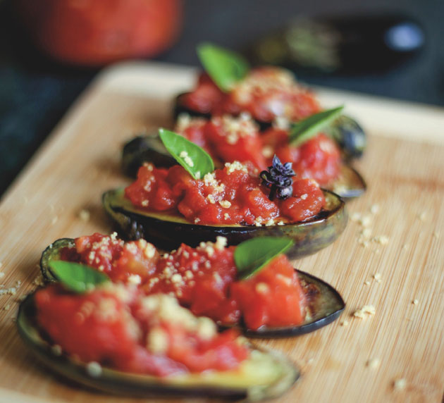 Mini berinjela caprese