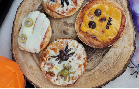 Mini pizza de Halloween