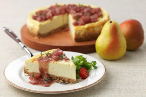 Cheesecake de Gorgonzola e Agridoce de Peras