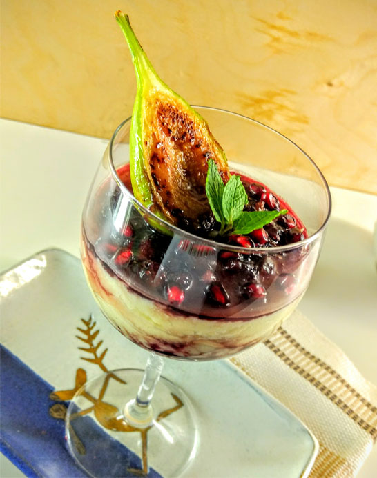 Verrine de figo com romã