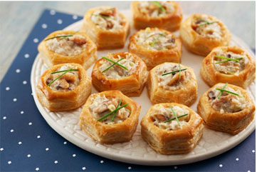 Vol-au-vent com sardinha e alho poró