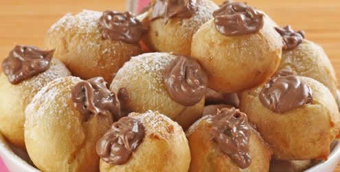 Bombinhas fritas com chocolate