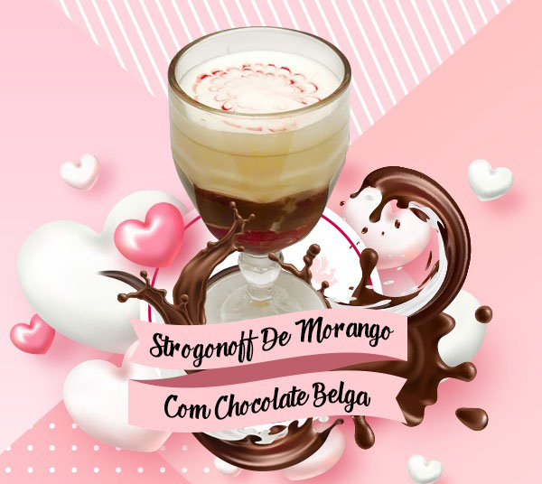 Strogonoff de morango com chocolate belga