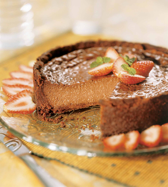 Chessecake de Danette sabor Chocolate Light e morango 