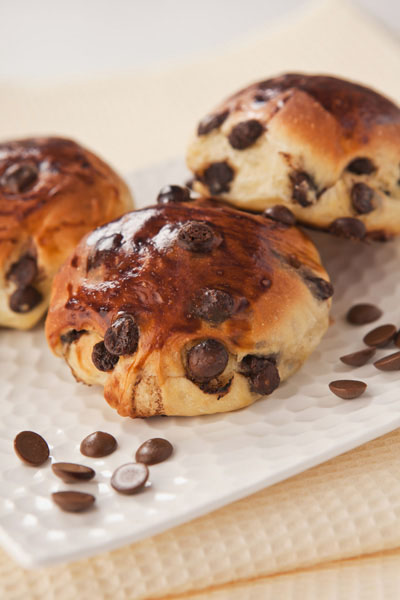 Brioche com gotas de chocolate