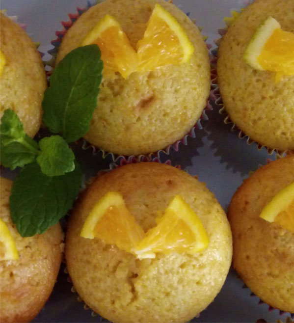 Cupcake saudável de laranja