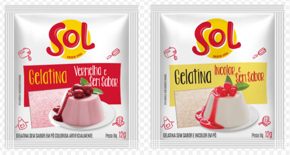 Gelatina sem sabor Sol